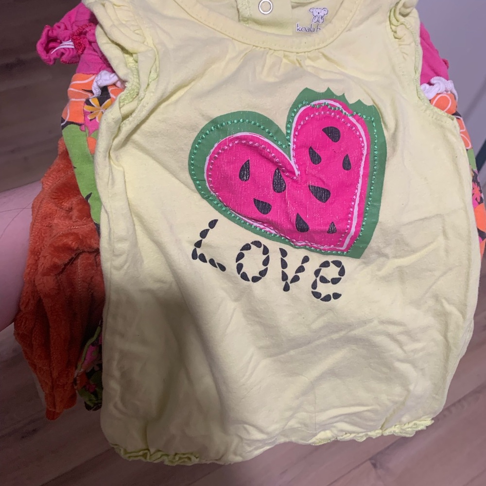 Koala baby Yellow Bodysuit with Pink Heart